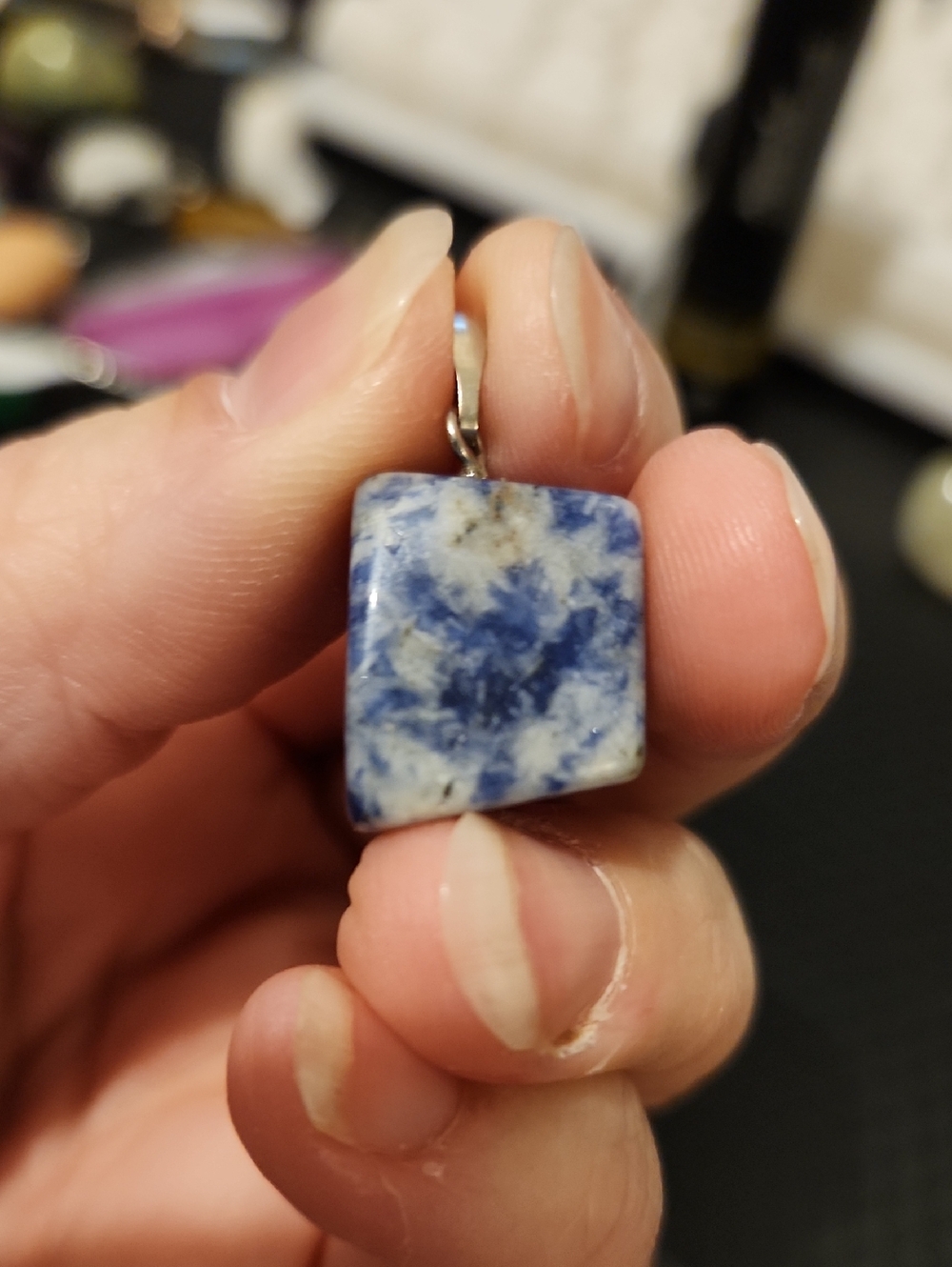 Lapis Lazuli Square Stone Pendant